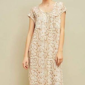 Snakeskin print tshirt maxi dress